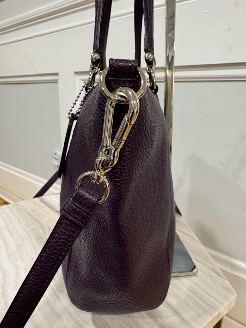 COACH Bag Prairie Purple Leather Satchel Tote EUC - Picture 6 of 17